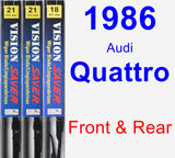 Front & Rear Wiper Blade Pack for 1986 Audi Quattro - Vision Saver