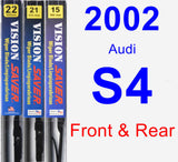Front & Rear Wiper Blade Pack for 2002 Audi S4 - Vision Saver