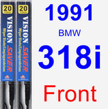 Front Wiper Blade Pack for 1991 BMW 318i - Vision Saver
