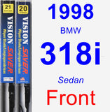 Front Wiper Blade Pack for 1998 BMW 318i - Vision Saver