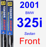 Front Wiper Blade Pack for 2001 BMW 325i - Vision Saver