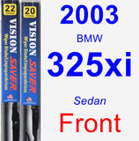 Front Wiper Blade Pack for 2003 BMW 325xi - Vision Saver