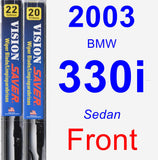 Front Wiper Blade Pack for 2003 BMW 330i - Vision Saver