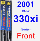 Front Wiper Blade Pack for 2001 BMW 330xi - Vision Saver