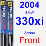 Front Wiper Blade Pack for 2004 BMW 330xi - Vision Saver