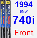 Front Wiper Blade Pack for 1994 BMW 740i - Vision Saver