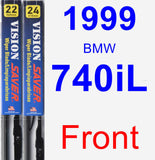 Front Wiper Blade Pack for 1999 BMW 740iL - Vision Saver