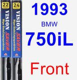 Front Wiper Blade Pack for 1993 BMW 750iL - Vision Saver