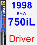 Driver Wiper Blade for 1998 BMW 750iL - Vision Saver