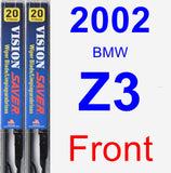 Front Wiper Blade Pack for 2002 BMW Z3 - Vision Saver