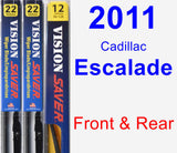 Front & Rear Wiper Blade Pack for 2011 Cadillac Escalade - Vision Saver