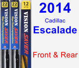 Front & Rear Wiper Blade Pack for 2014 Cadillac Escalade - Vision Saver