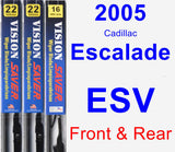 Front & Rear Wiper Blade Pack for 2005 Cadillac Escalade ESV - Vision Saver