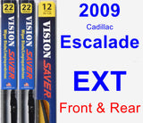 Front & Rear Wiper Blade Pack for 2009 Cadillac Escalade EXT - Vision Saver