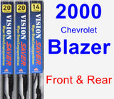 Front & Rear Wiper Blade Pack for 2000 Chevrolet Blazer - Vision Saver