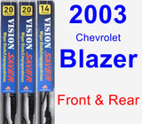 Front & Rear Wiper Blade Pack for 2003 Chevrolet Blazer - Vision Saver