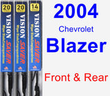 Front & Rear Wiper Blade Pack for 2004 Chevrolet Blazer - Vision Saver