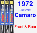 Front & Rear Wiper Blade Pack for 1972 Chevrolet Camaro - Vision Saver