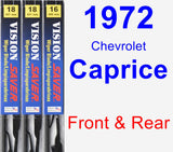 Front & Rear Wiper Blade Pack for 1972 Chevrolet Caprice - Vision Saver