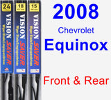 Front & Rear Wiper Blade Pack for 2008 Chevrolet Equinox - Vision Saver