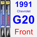 Front Wiper Blade Pack for 1991 Chevrolet G20 - Vision Saver