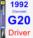 Driver Wiper Blade for 1992 Chevrolet G20 - Vision Saver