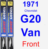 Front Wiper Blade Pack for 1971 Chevrolet G20 Van - Vision Saver