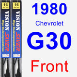 Front Wiper Blade Pack for 1980 Chevrolet G30 - Vision Saver