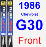 Front Wiper Blade Pack for 1986 Chevrolet G30 - Vision Saver