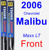 Front Wiper Blade Pack for 2006 Chevrolet Malibu - Vision Saver