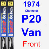 Front Wiper Blade Pack for 1974 Chevrolet P20 Van - Vision Saver