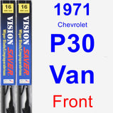 Front Wiper Blade Pack for 1971 Chevrolet P30 Van - Vision Saver
