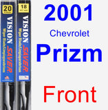 Front Wiper Blade Pack for 2001 Chevrolet Prizm - Vision Saver