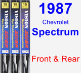 Front & Rear Wiper Blade Pack for 1987 Chevrolet Spectrum - Vision Saver
