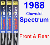 Front & Rear Wiper Blade Pack for 1988 Chevrolet Spectrum - Vision Saver