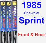 Front & Rear Wiper Blade Pack for 1985 Chevrolet Sprint - Vision Saver