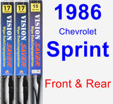 Front & Rear Wiper Blade Pack for 1986 Chevrolet Sprint - Vision Saver