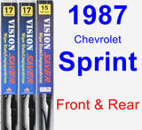 Front & Rear Wiper Blade Pack for 1987 Chevrolet Sprint - Vision Saver