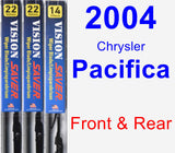 Front & Rear Wiper Blade Pack for 2004 Chrysler Pacifica - Vision Saver
