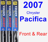 Front & Rear Wiper Blade Pack for 2007 Chrysler Pacifica - Vision Saver