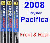 Front & Rear Wiper Blade Pack for 2008 Chrysler Pacifica - Vision Saver