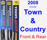 Front & Rear Wiper Blade Pack for 2008 Chrysler Town & Country - Vision Saver