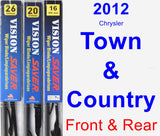 Front & Rear Wiper Blade Pack for 2012 Chrysler Town & Country - Vision Saver