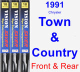 Front & Rear Wiper Blade Pack for 1991 Chrysler Town & Country - Vision Saver