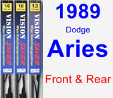 Front & Rear Wiper Blade Pack for 1989 Dodge Aries - Vision Saver