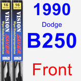 Front Wiper Blade Pack for 1990 Dodge B250 - Vision Saver