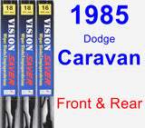 Front & Rear Wiper Blade Pack for 1985 Dodge Caravan - Vision Saver