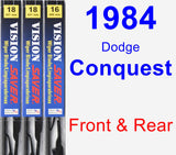 Front & Rear Wiper Blade Pack for 1984 Dodge Conquest - Vision Saver