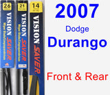 Front & Rear Wiper Blade Pack for 2007 Dodge Durango - Vision Saver