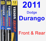 Front & Rear Wiper Blade Pack for 2011 Dodge Durango - Vision Saver